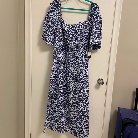 ELOQUII Elements Puff Sleeve Fit And Flare Dress - Picture 1 of 6